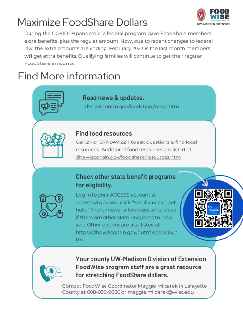 Maximize Food Share Dollars Extension Lafayette County