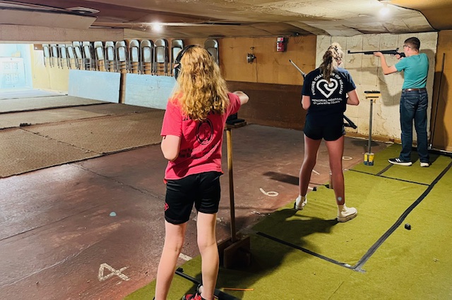 Youth practicing .22 rife and .22 pistol