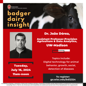 Badger Dairy Insight Promotional Flyer, Tuesday, July 16, 2024 from 11am to Noon